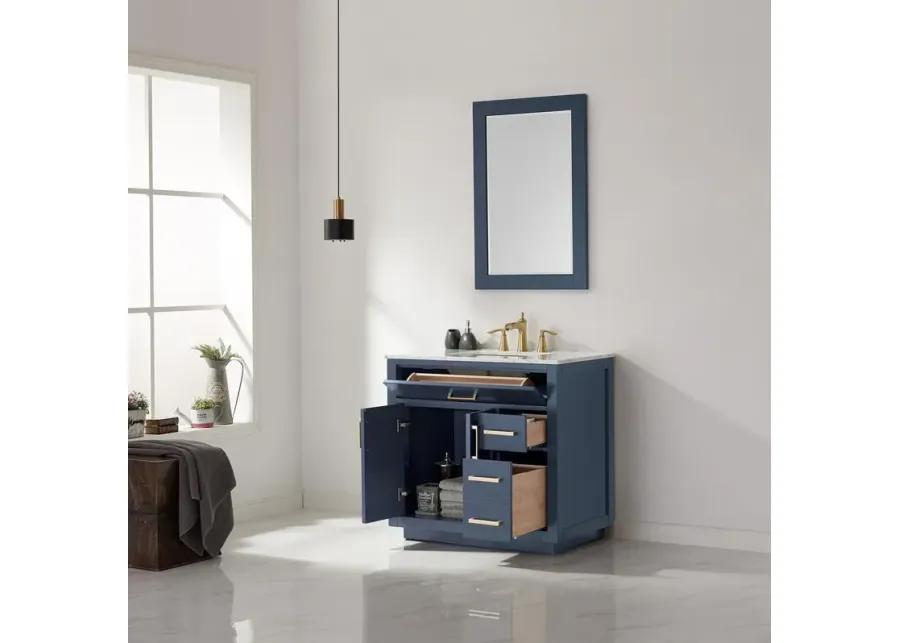 Altair 36 Single Bathroom Vanity Set in Royal Blue with Mirror