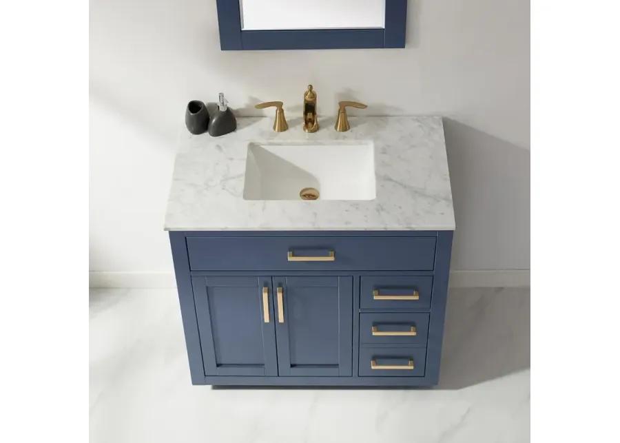 Altair 36 Single Bathroom Vanity Set in Royal Blue with Mirror