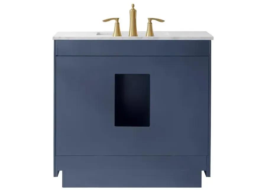 Altair 36 Single Bathroom Vanity Set in Royal Blue with Mirror