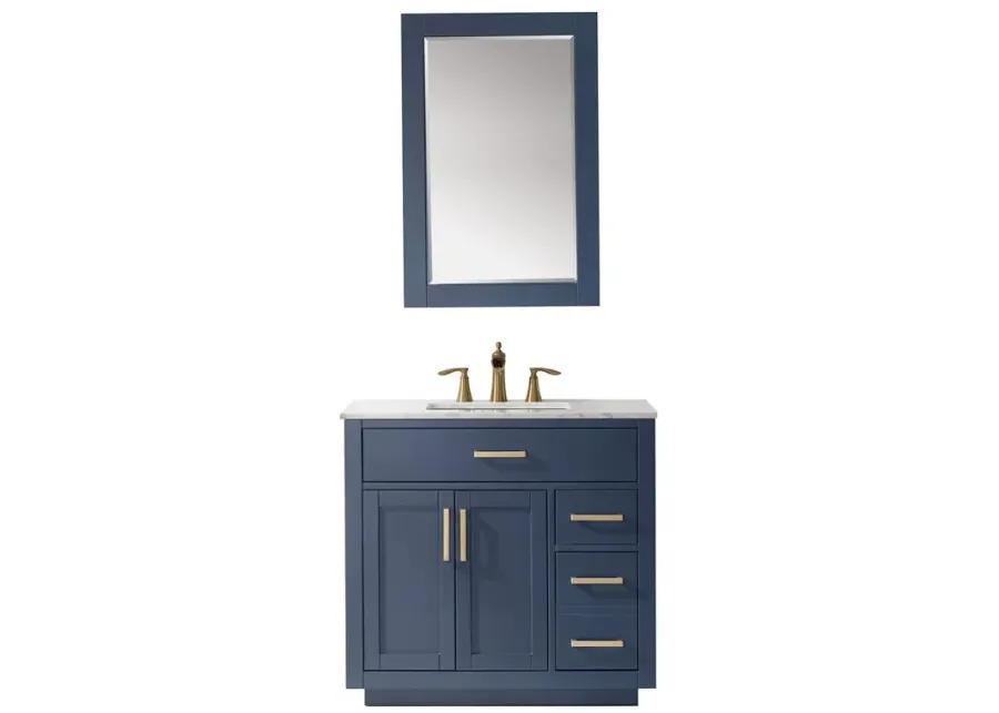 Altair 36 Single Bathroom Vanity Set in Royal Blue with Mirror