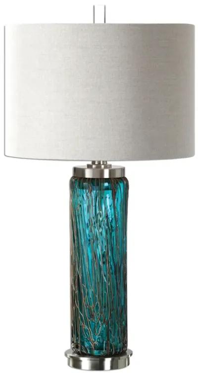 Uttermost Almanzora Blue Glass Lamp