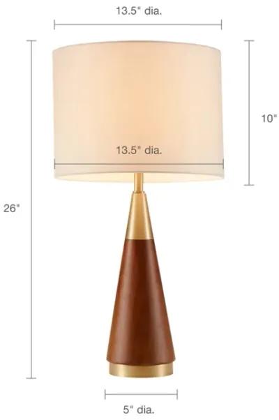 Gracie Mills Salma Pecan Triangular Table Lamp