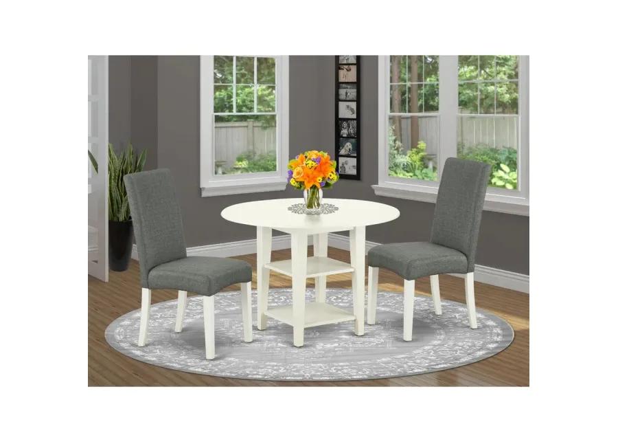 Dining Room Set Linen White, SUDR3-LWH-07