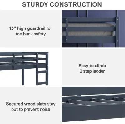 DHP Milton Junior Twin Size Wooden Loft Bed for Kids