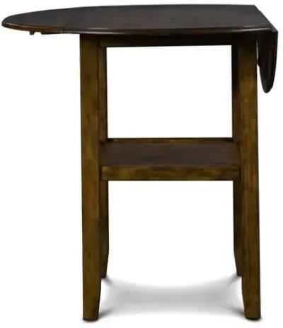 New Classic Furniture Furniture Gia Solid Wood Counter Drop Leaf Table 2 Chairs in Brown