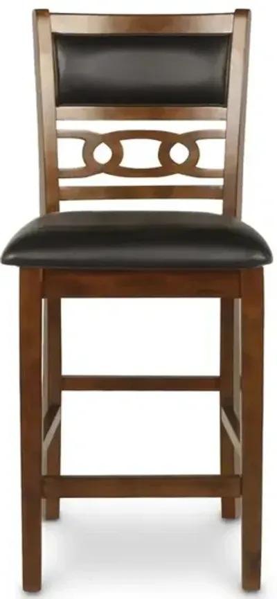 New Classic Furniture Furniture Gia Solid Wood Counter Drop Leaf Table 2 Chairs in Brown