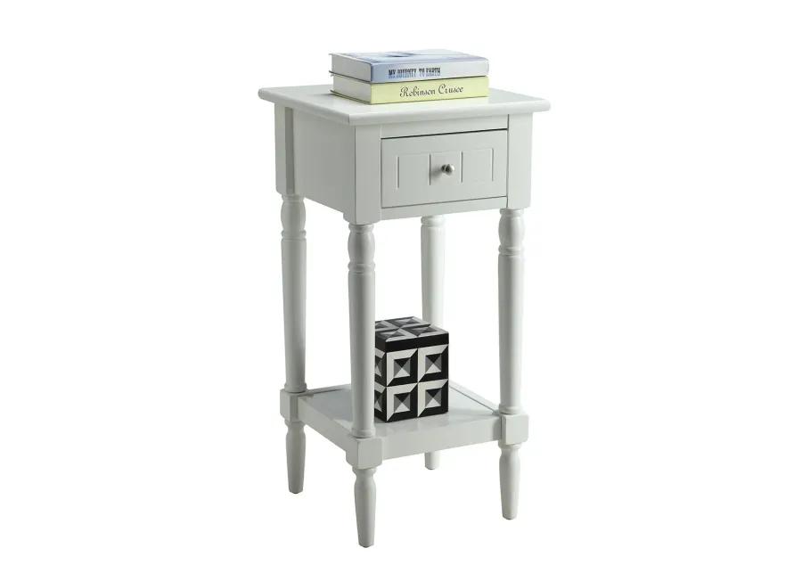 Convenience Concepts French Country Khloe 1 Drawer Accent Table with Shelf, White