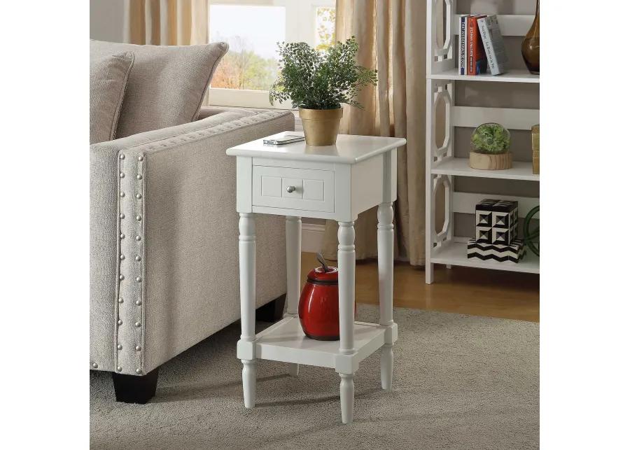 Convenience Concepts French Country Khloe 1 Drawer Accent Table with Shelf, White