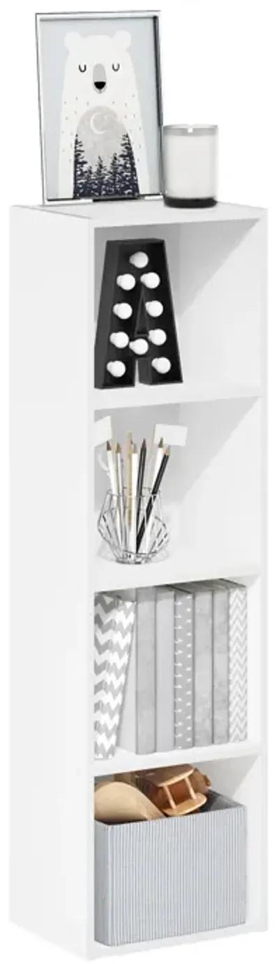 Furinno Luder Bookcase / Book / Storage, 4-Tier Cube,White