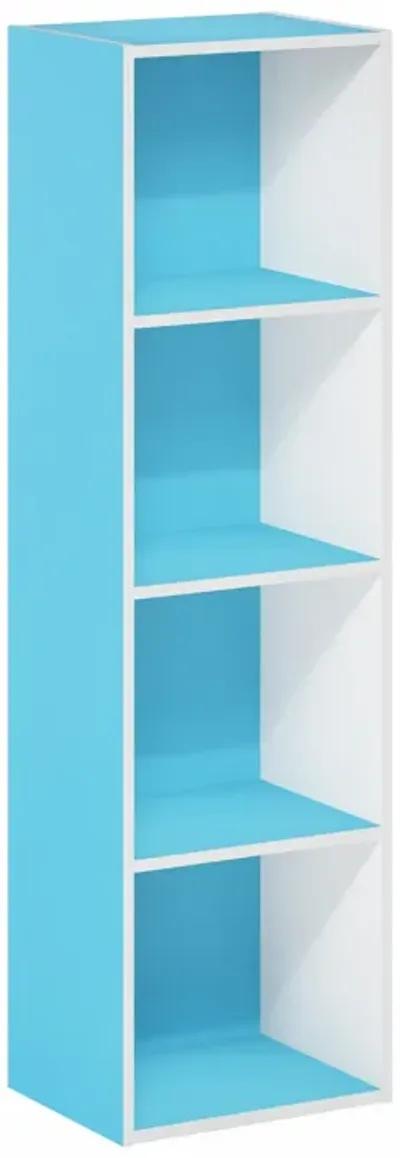 Furinno Luder Bookcase / Book / Storage, 4-Tier Cube,White