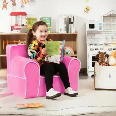 Hivvago Upholstered Kids Sofa with Velvet Fabric and High-Quality Sponge