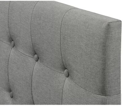 Hivvago King size Mid-Century Style Button-Tufted Headboard in Grey Upholstered Fabric