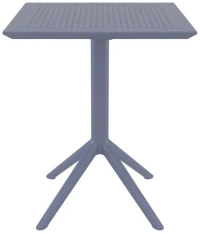 29.5" Black Folding Square Outdoor Patio Dining Table