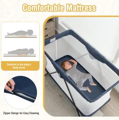 Foldable Baby Playpen with Removable Mattress and Washable Cover