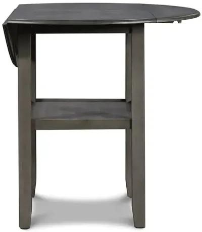 New Classic Furniture Furniture Gia Solid Wood Counter Drop Leaf Table 2 Chairs in Gray