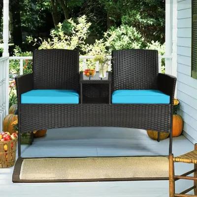 Hivvago Patented Modern Patio Set with Built-in Coffee Table and Cushions