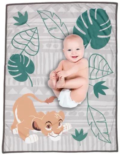 Lambs & Ivy THE LION KING Picture Perfect Baby Blanket - Beige, Green, Jungle