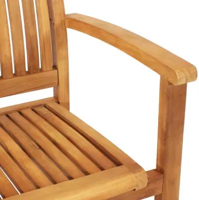 Sunnydaze Solid Teak Wood Stackable Outdoor Dining Armchair - Light Brown