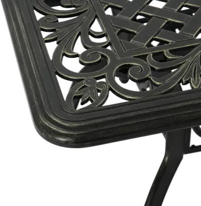 MONDAWE 59. in Cast Aluminum Patio Rectangular Foldable Dining Table with Umbrella Hole in Antique Bronze