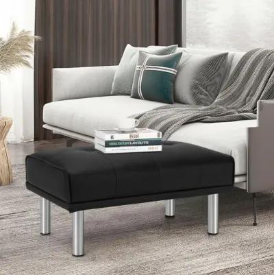 Hivvago Rectangle Tufted Ottoman with Stainless Steel Legs for Living Room