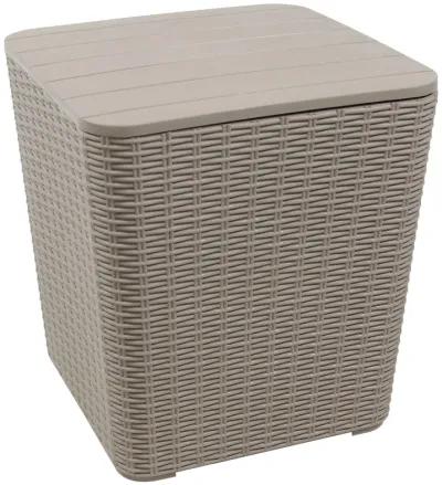 Sunnydaze 11.5 gal Faux Rattan Outdoor Storage Box