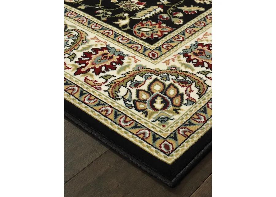 Kashan 6'7" x 9'6" Black Rug