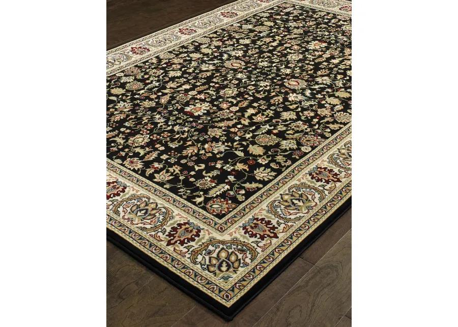 Kashan 6'7" x 9'6" Black Rug