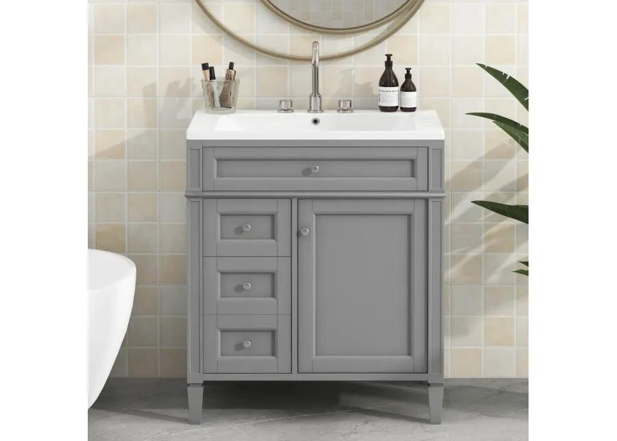 Modern Bathroom Vanity with Storage, Single Sink