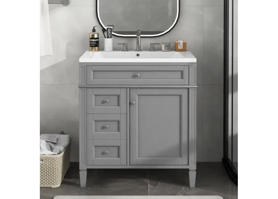 Modern Bathroom Vanity with Storage, Single Sink