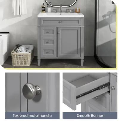 Modern Bathroom Vanity with Storage, Single Sink