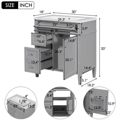 Modern Bathroom Vanity with Storage, Single Sink