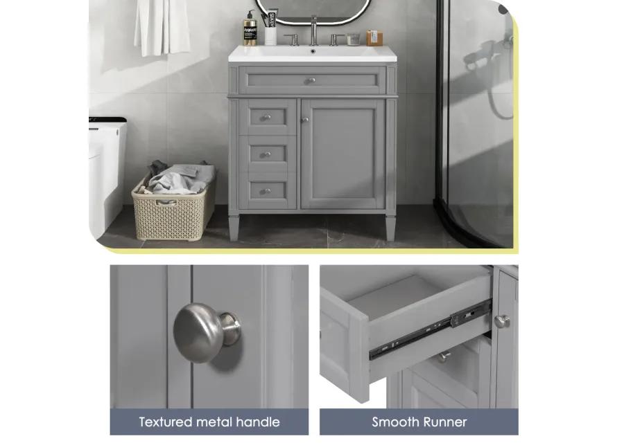 Modern Bathroom Vanity with Storage, Single Sink