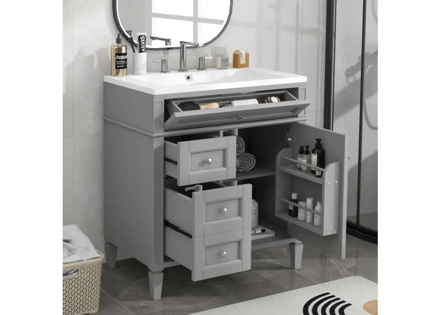 Modern Bathroom Vanity with Storage, Single Sink