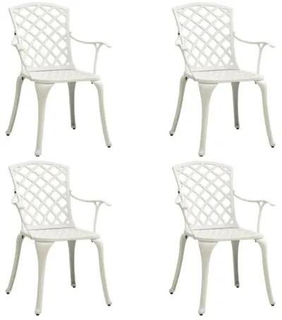 vidaXL 5 Piece Bistro Set Cast Aluminum White