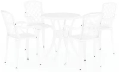 vidaXL 5 Piece Bistro Set Cast Aluminum White