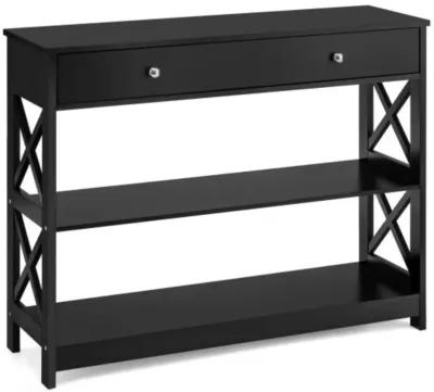 3-Tier Console Table with Drawers for Living Room Entryway