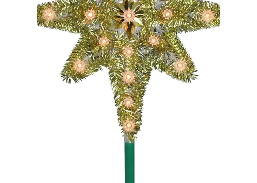 21" Gold Lighted Star of Bethlehem Christmas Tree Topper - Clear Lights