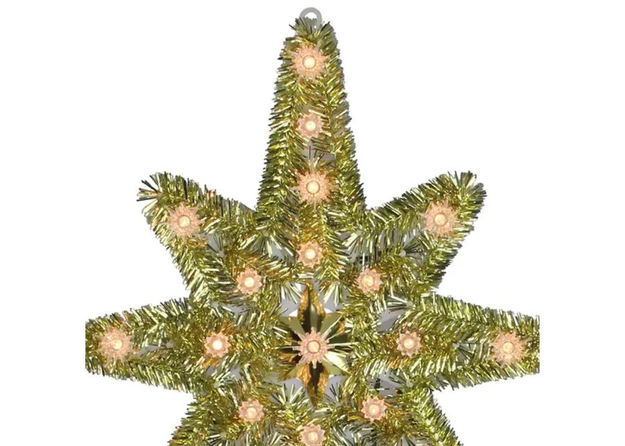 21" Gold Lighted Star of Bethlehem Christmas Tree Topper - Clear Lights