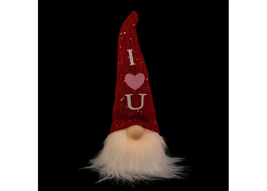 LED Lighted "I Heart U" Valentine's Day Gnome - 11.5"