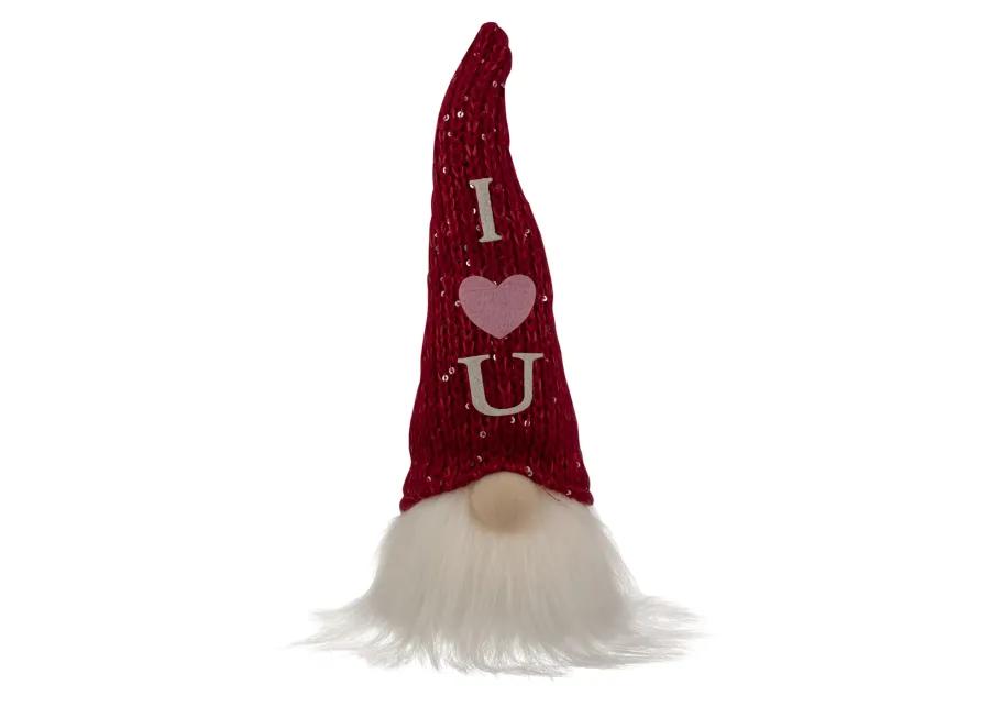 LED Lighted "I Heart U" Valentine's Day Gnome - 11.5"