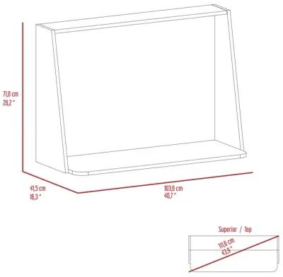 Lewiston 1-Shelf Floating Wall Desk Mahogany And White