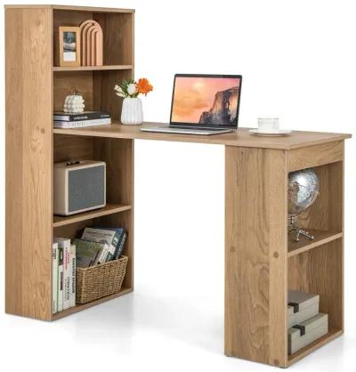 48 Inch Computer Desk with 4-Tier Bookcase and CPU Stand