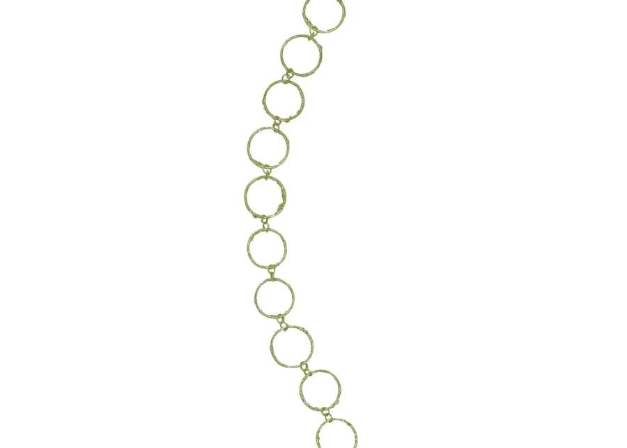 5' x 1.75" Lime Green Glittered Round Ring Chain Artificial Christmas Garland - Unlit