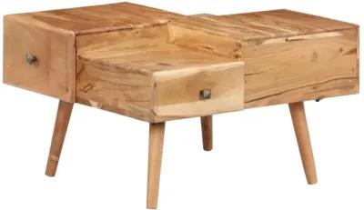 vidaXL Coffee Table 27.5"x23.6"x16.5" Solid Acacia Wood