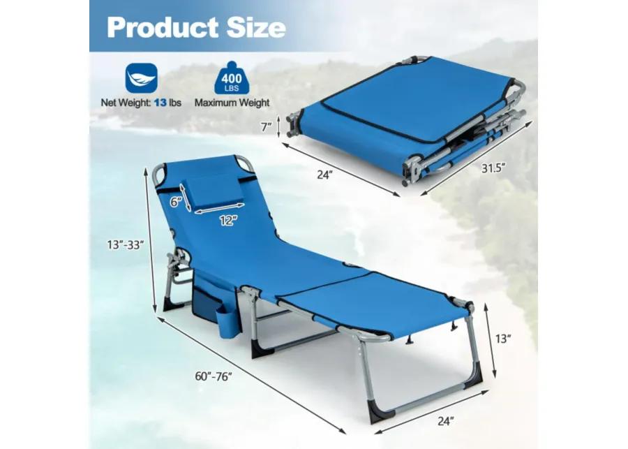 Hivvago 5-position Outdoor Folding Chaise Lounge Chair