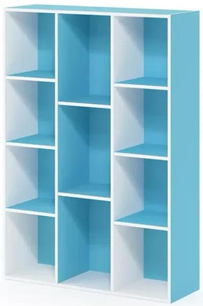 Furinno 11-Cube Reversible Open Shelf Bookcase, White/Pink