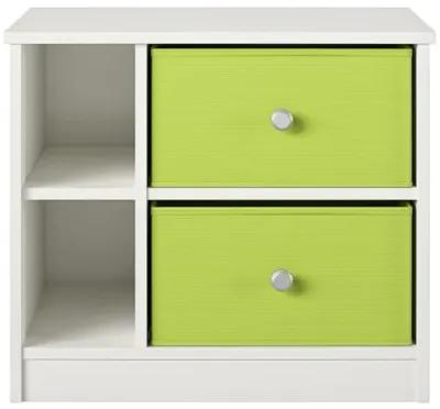 Mya Park Nightstand with 2 Fabric Bins