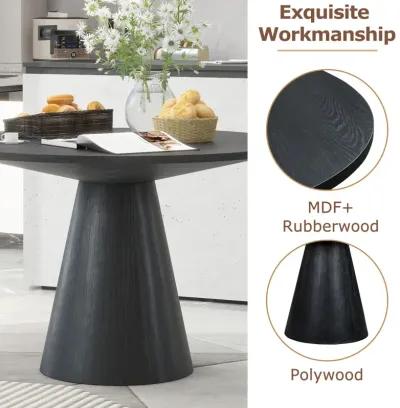 Retro Round Dining Table Minimalist Elegant Table For Living Room, Dining Room