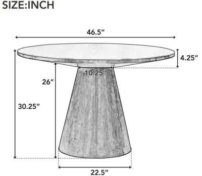 Retro Round Dining Table Minimalist Elegant Table For Living Room, Dining Room