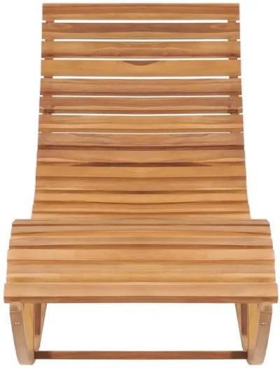 vidaXL Rocking Sun Lounger with Cushion Solid Teak Wood